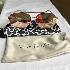 VERA BRADLEY KIRA POLARIZED 60 14 140 rimless gold frame, rose/gold mirror lens Rose Gold Rose Eyeglasses | Clarkson Eyecare main image 4